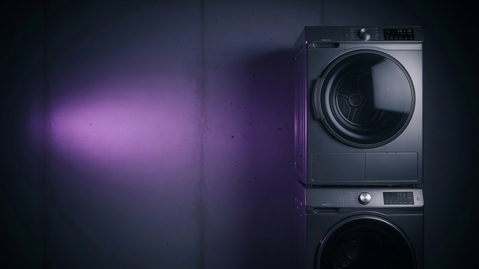 Stacked washer and dryer