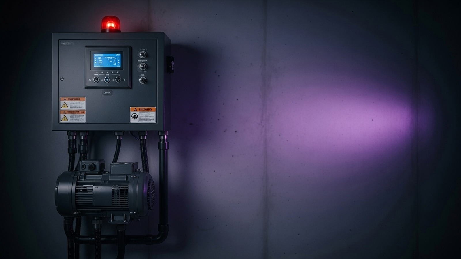 Aerobic septic control panel and aerator compressor